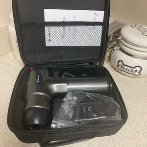 Deep Tissue Percussion Massage Gun w/ Case & 6 Heads | LCD Touch | 20 Speeds